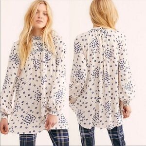Free people flowers in her hair tunic in ivory combo NWT S